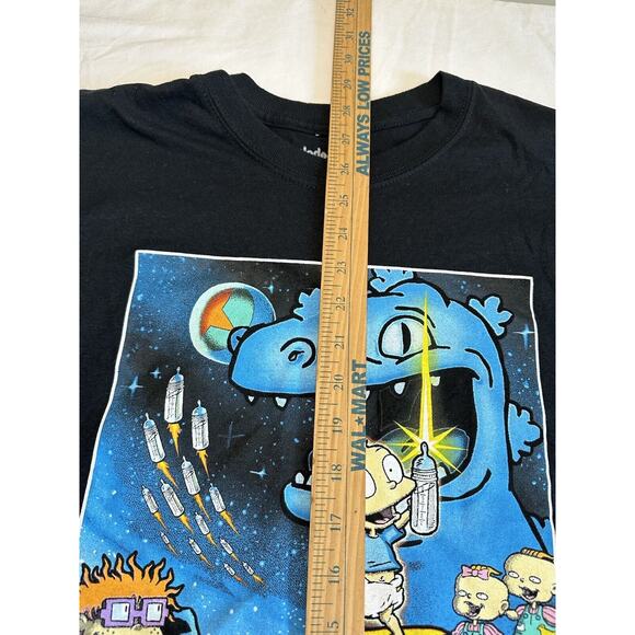 Nickelodeon Black Rugrats Space T-shirt Graphic Sz Large Hot Topic KidCore - Picture 8 of 11